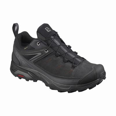 Salomon X ULTRA 3 LEATHER GORE-TEX - Miesten Vaelluskengät - Mustat